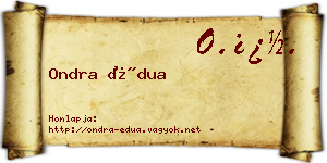 Ondra Édua névjegykártya